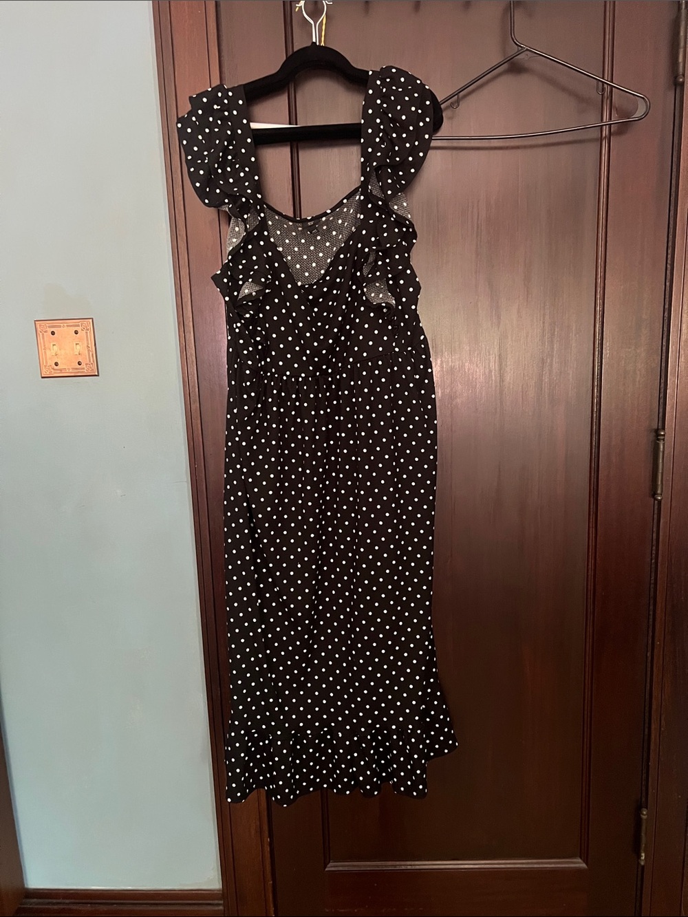 River Island Black Polka Dot Midi Dress